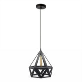 Strip-diamond-hanging-light-with-black-metal-frame