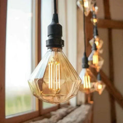 Decorative-hanging-diamond-Edison-bulb-with-warm-glow

