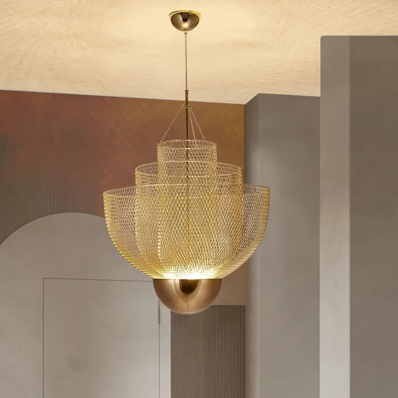 Dimmable-Gold-LED-Chandelier