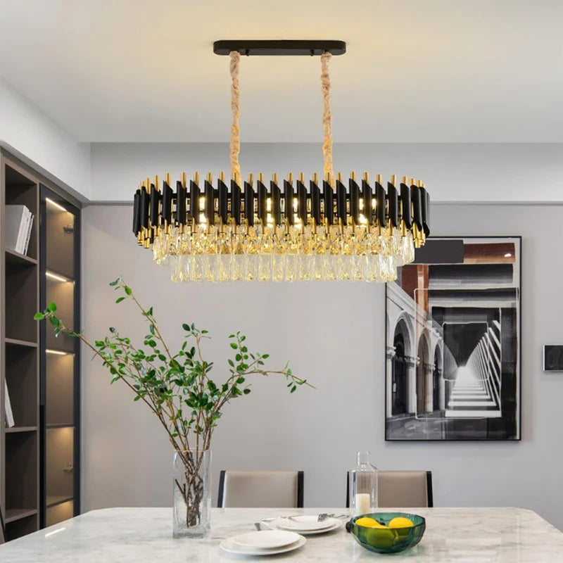 Elegant-Black-&-Gold-Chandelier-for-Dining-Room