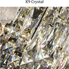 Gold-frame-crystal-chandelier-ceiling-light