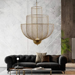 Luxury-golden-mesh-ceiling-light 