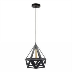 Strip-diamond-hanging-light-with-black-metal-frame