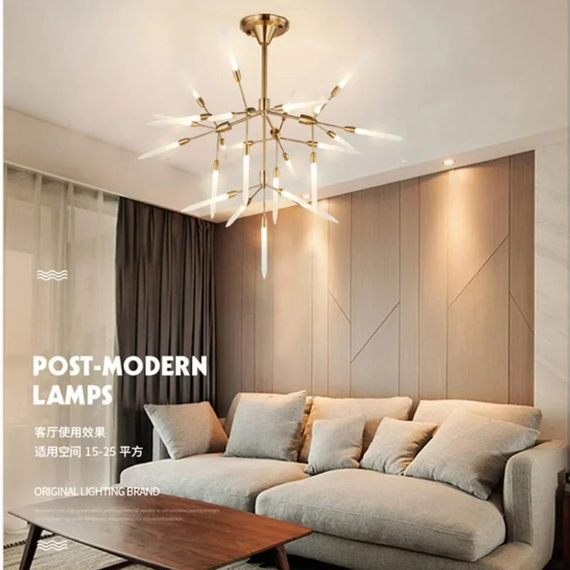 Stylish-gold-chandelier-for-living-room