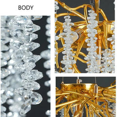 Modern Crystal Chandelier with Beaded Design