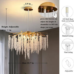 Modern Crystal Chandelier with Beaded Design