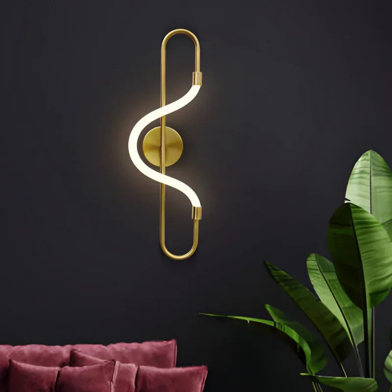 Wall-mounted-gold-sconce-with-LED-lighting