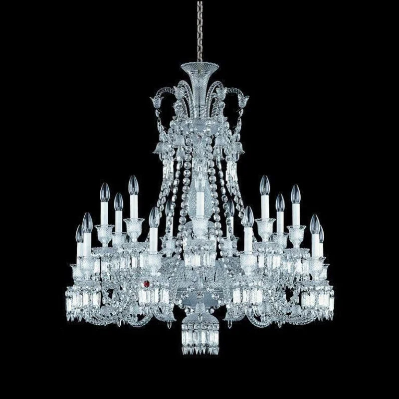 White-Baccarat-Crystal-Chandelier-in-black-background